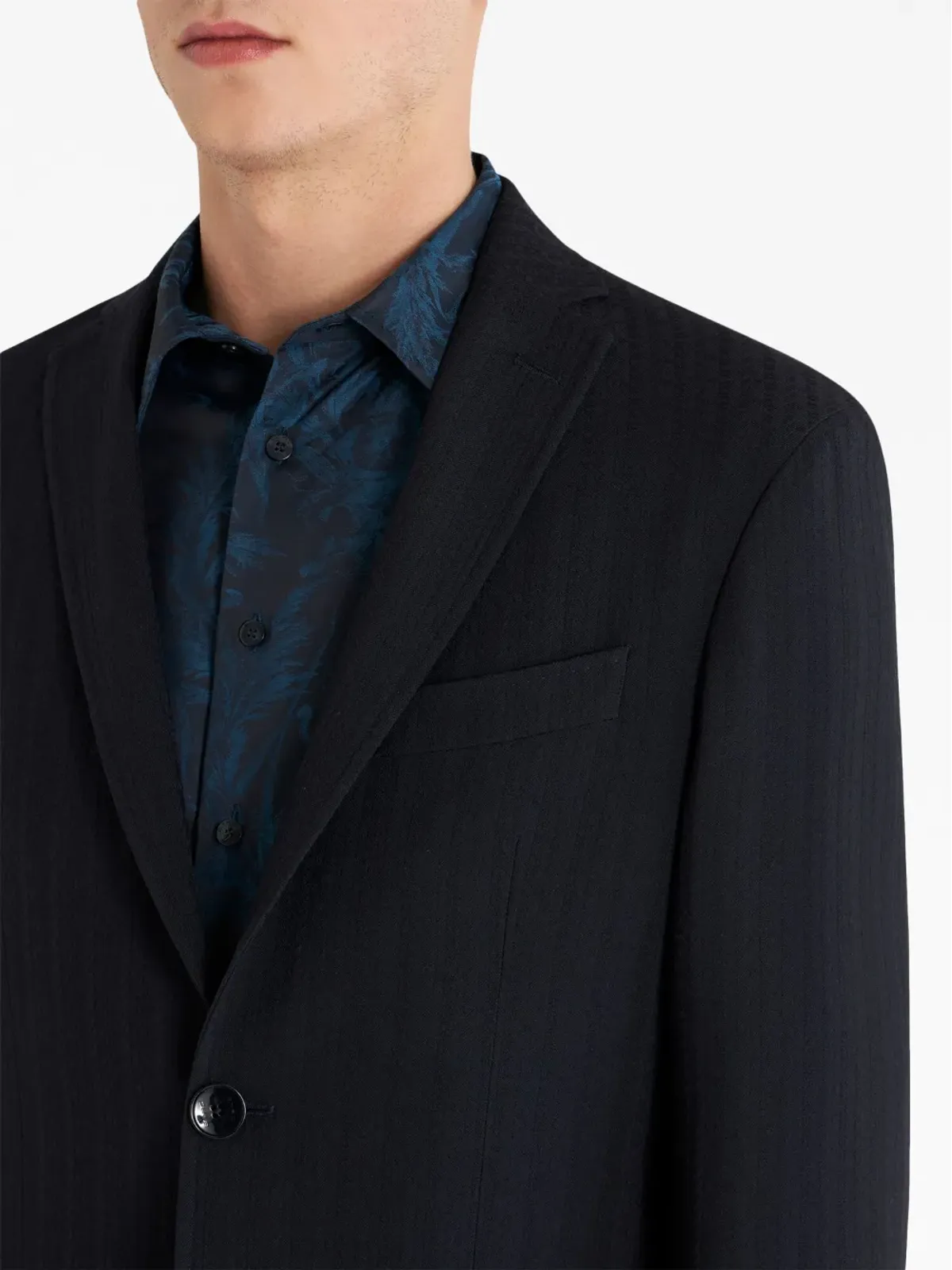 ETRO ノッチドラペル ヴァージンウール混紡ブレザー - ブラック - 画像2