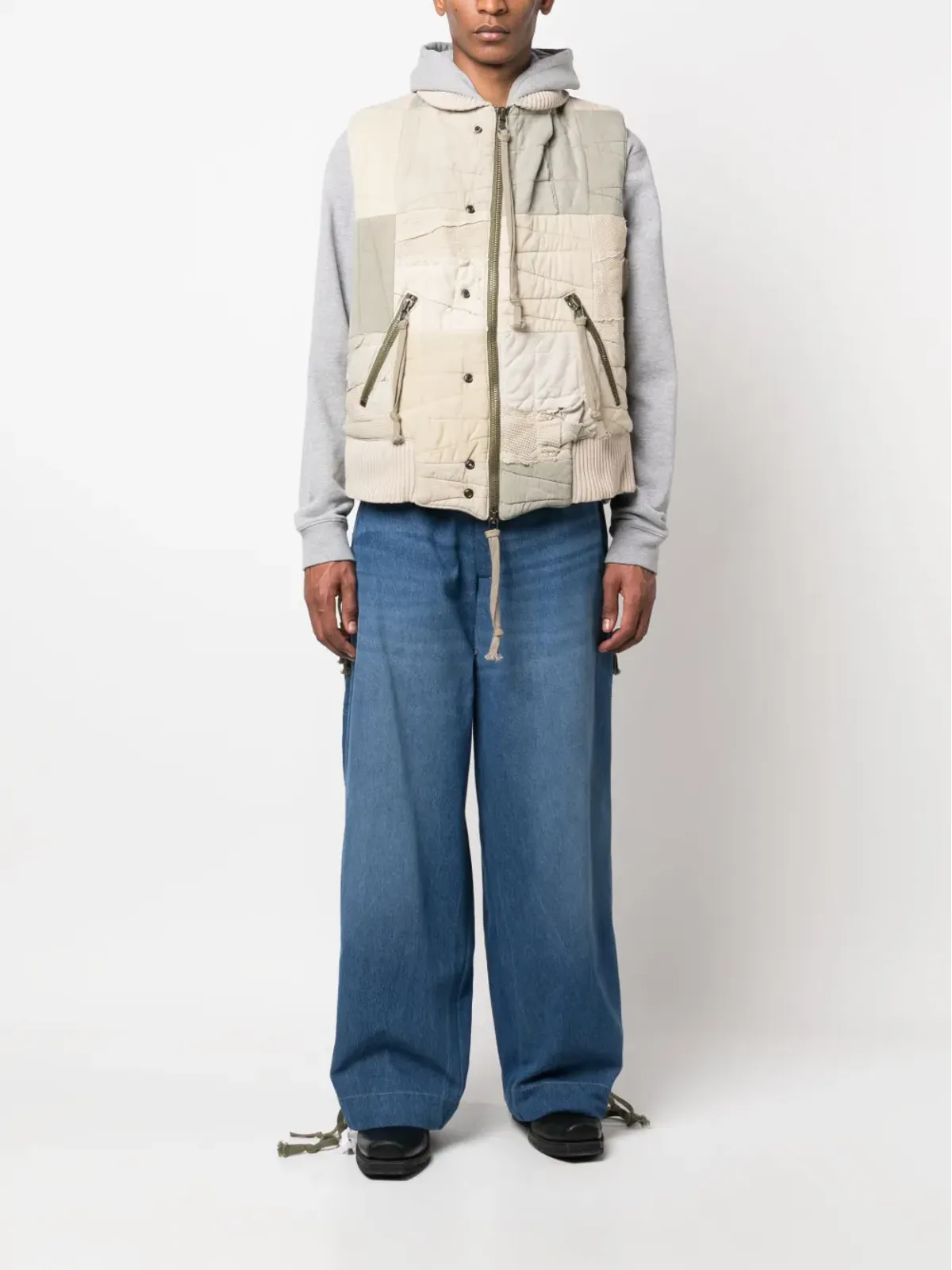 Greg Lauren ハイブリッド・ルーズフィット・ドローストリングジーンズ - 画像2