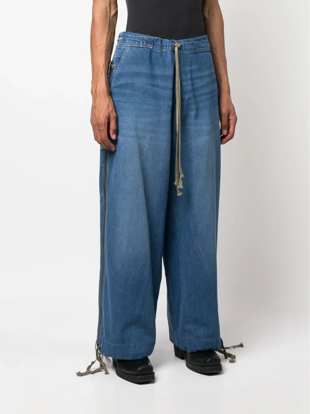 Greg Lauren ハイブリッド・ルーズフィット・ドローストリングジーンズ - 画像3