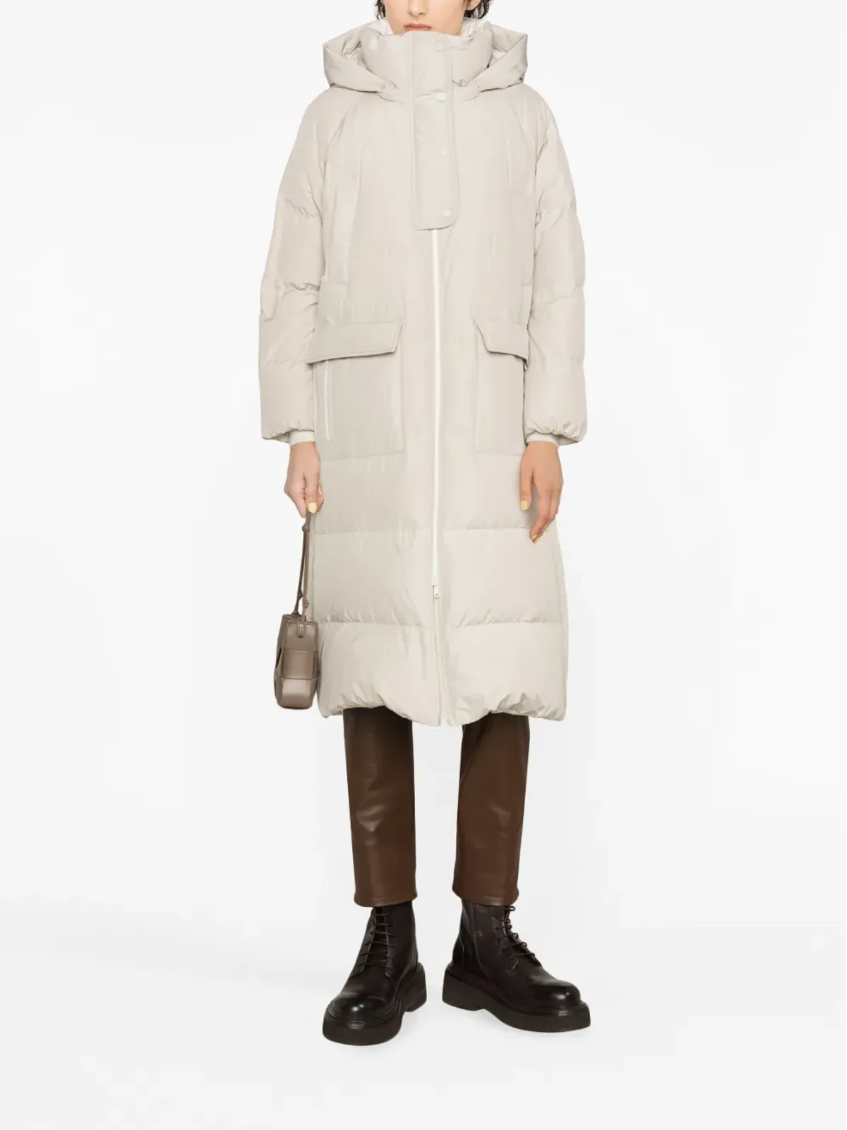 Brunello Cucinelli ロングパファーコート グレー - 画像2