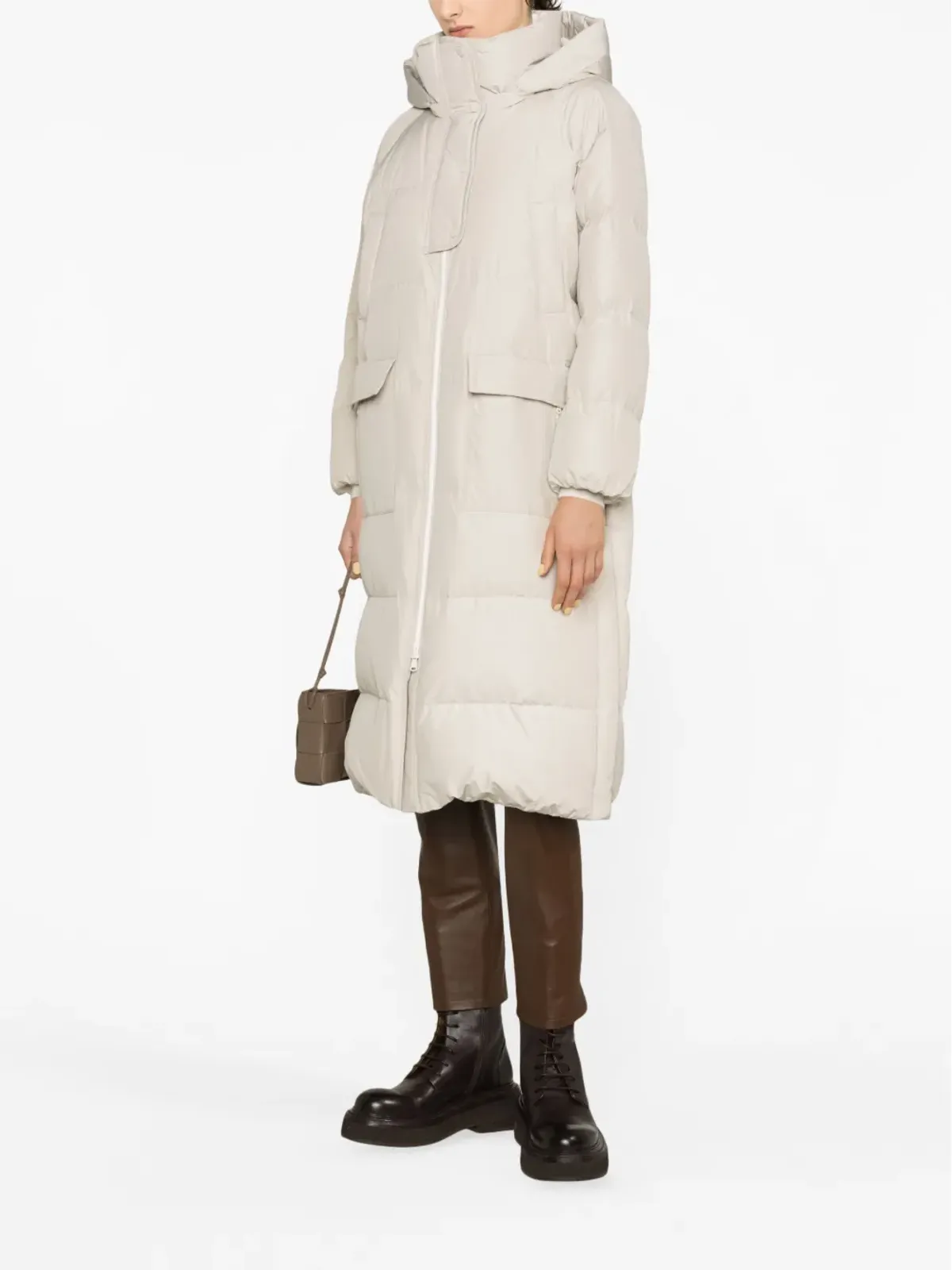 Brunello Cucinelli ロングパファーコート グレー - 画像3