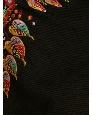 ETRO 葉柄刺繍入りミッドライズ・フレアジーンズ（ブラック） - サムネイル5