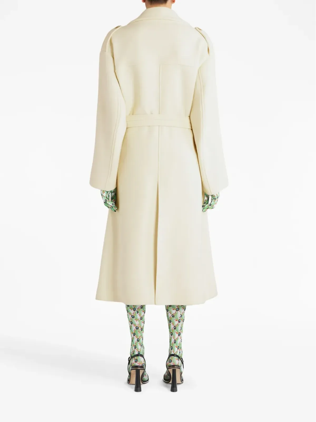 ETRO ベルト付き ウール ダブルブレスト コート - Neutrals - 画像3