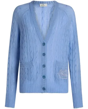 ETRO Pegasoモチーフ ケーブルニット カーディガン - サムネイル1
