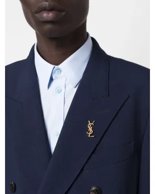 Saint Laurent Pre-Owned 1990 logo brooch - Gold - サムネイル2