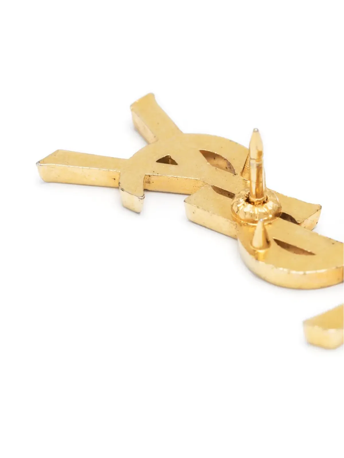 Saint Laurent Pre-Owned 1990 logo brooch - Gold - 画像3
