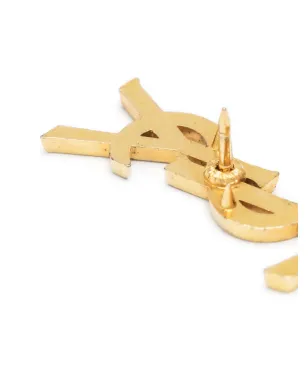 Saint Laurent Pre-Owned 1990 logo brooch - Gold - サムネイル3