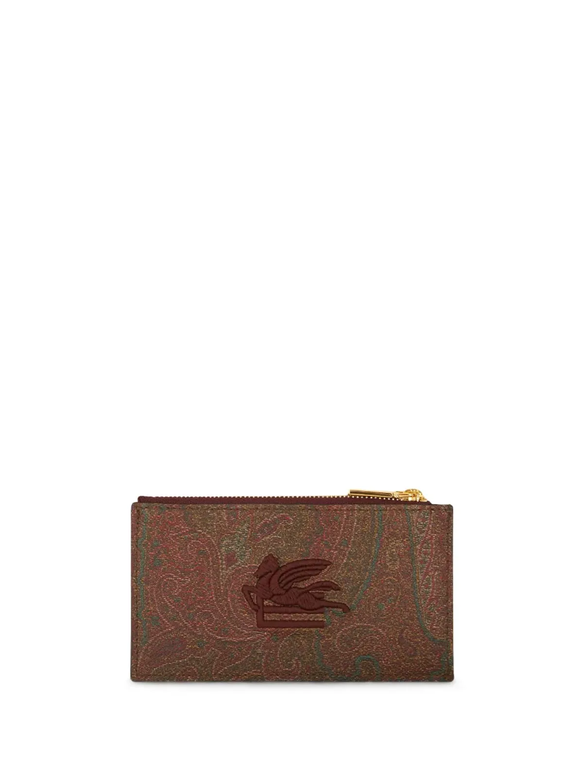 ETRO ロゴ刺繍ジャカードレザーウォレット - 画像1