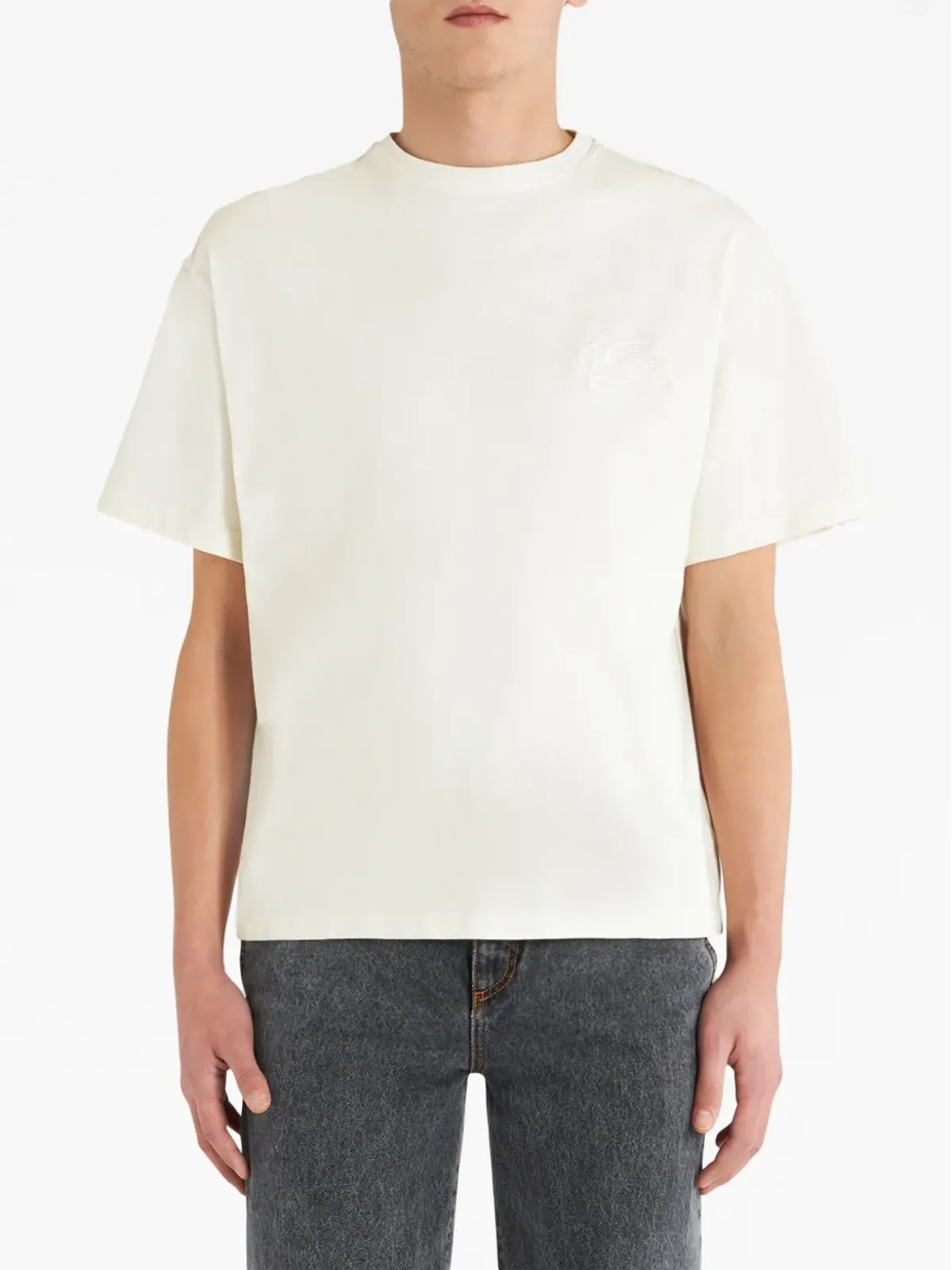 ETRO ロゴ刺繍入りコットンTシャツ - 画像2