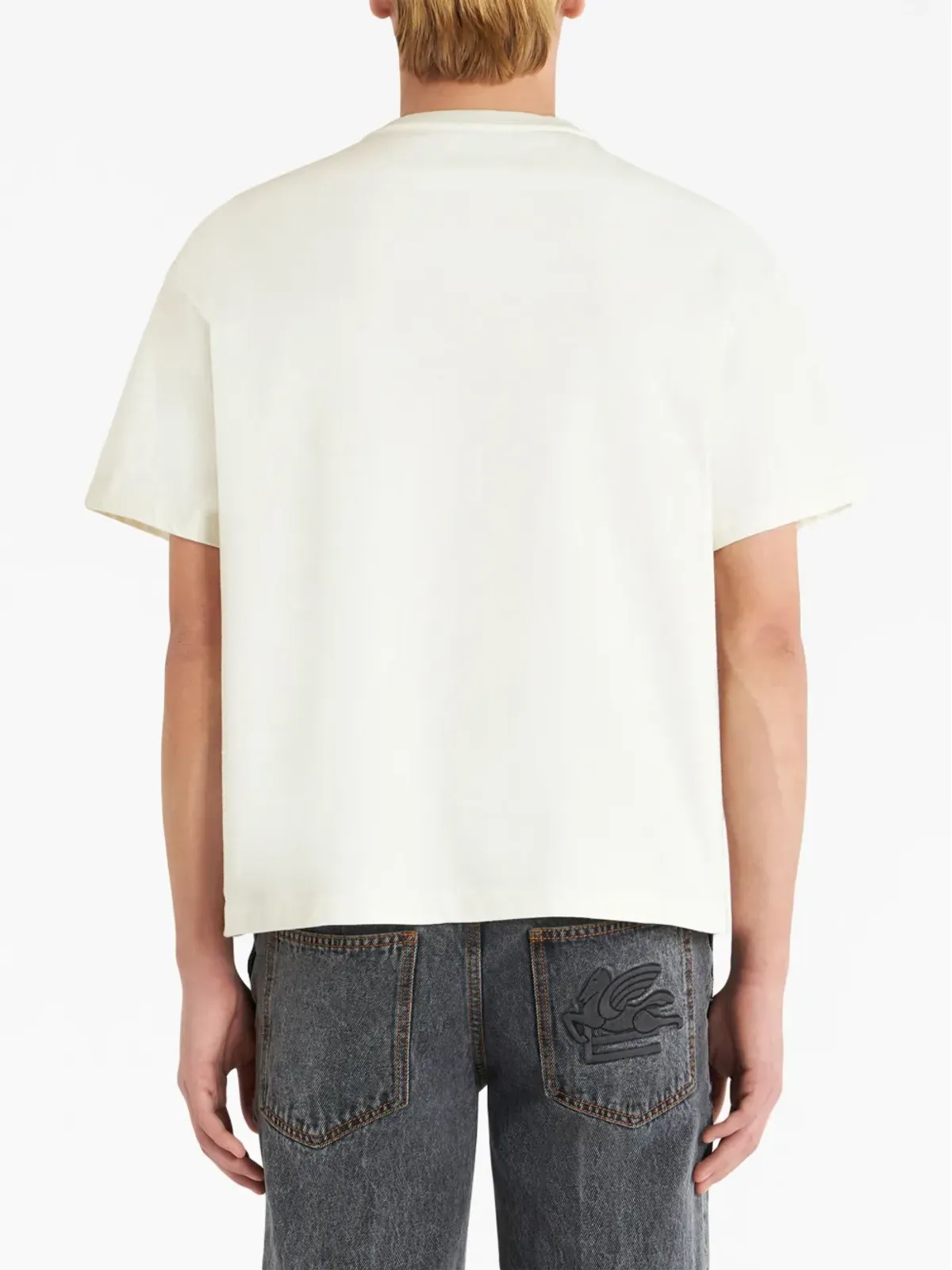 ETRO ロゴ刺繍入りコットンTシャツ - 画像3