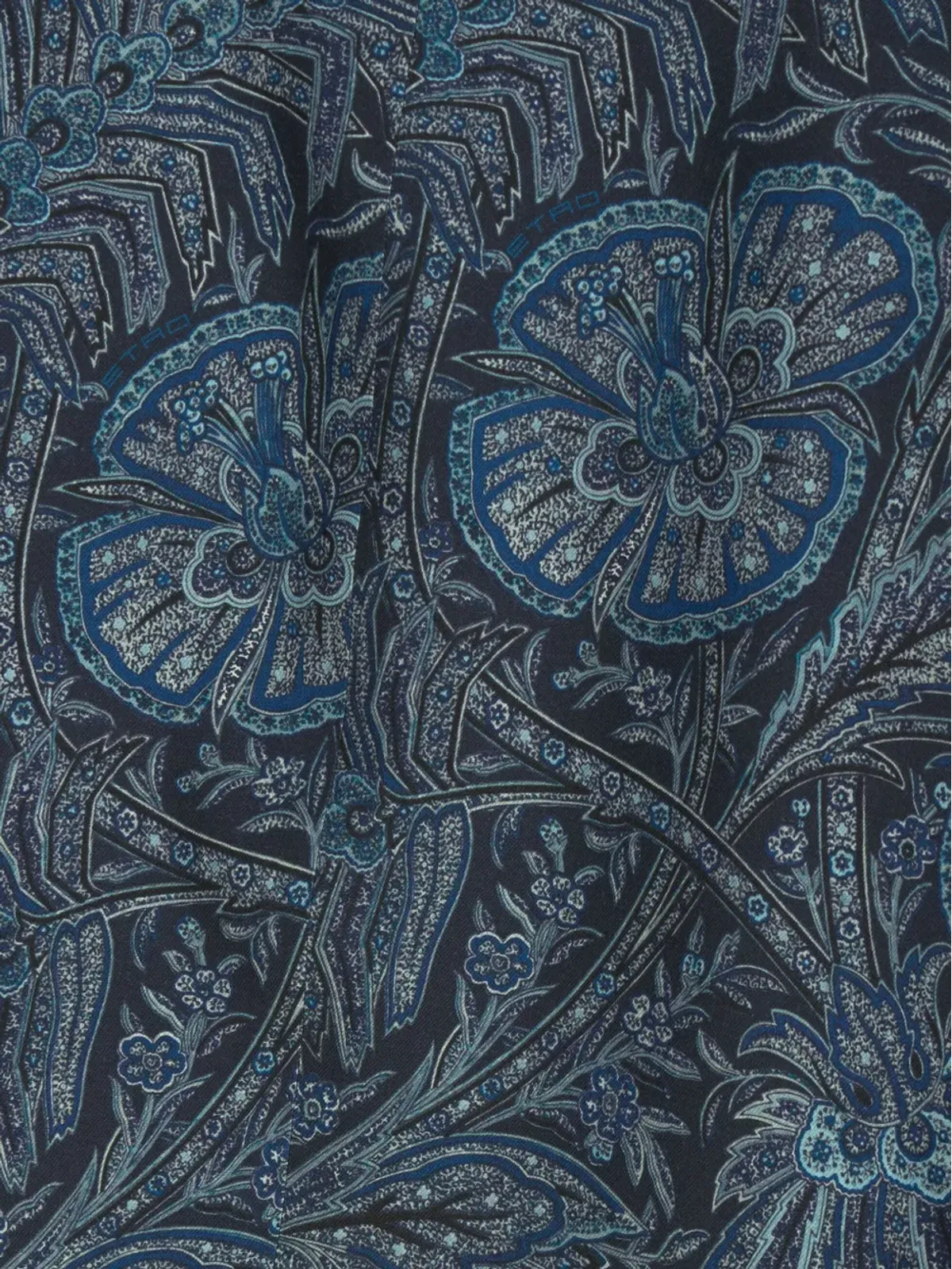 ETRO シングルブレスト花柄プリントジャケット（ブルー） - 画像5