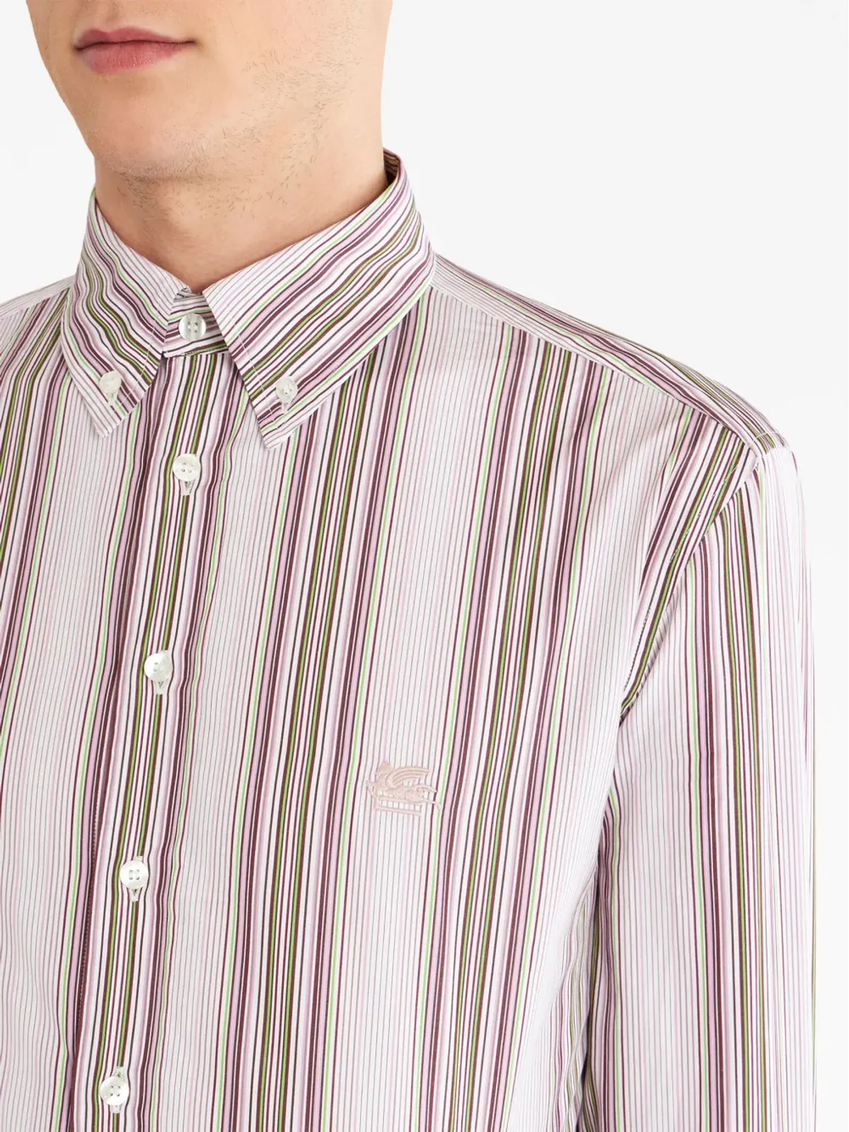 ETRO ストライププリント ボタンダウンシャツ - 画像4