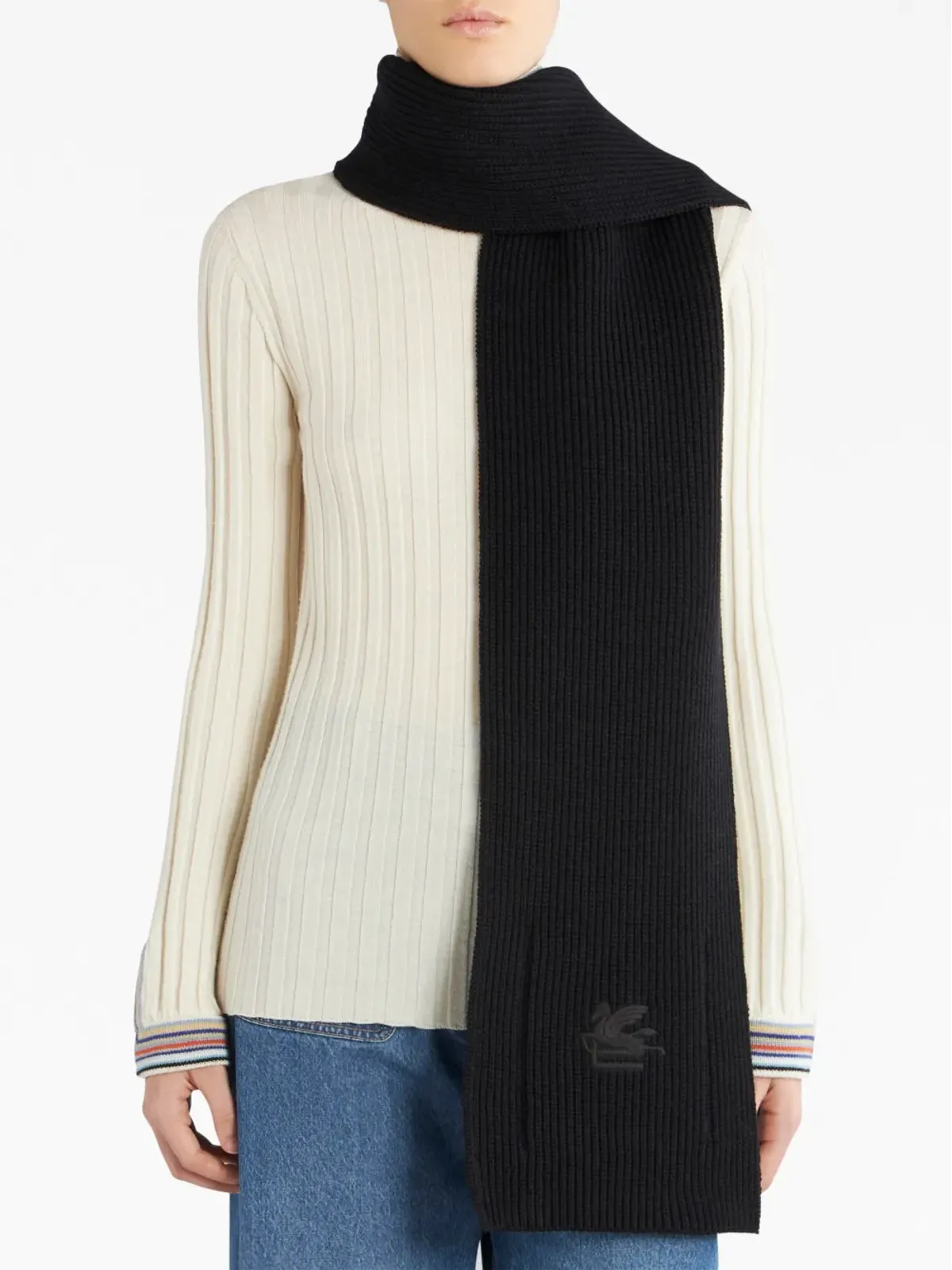 ETRO 細編みウールスカーフ - 画像3