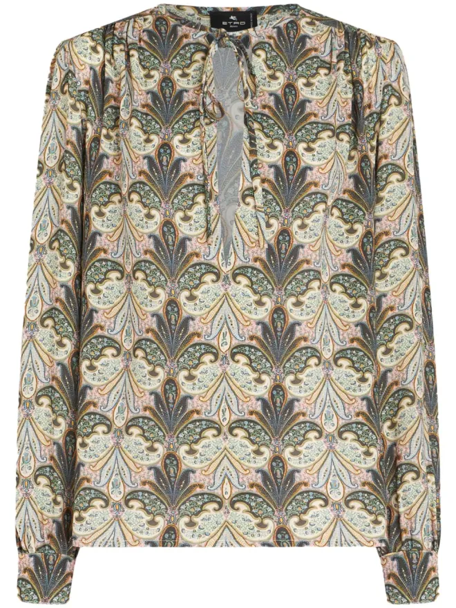 ETRO ETRO ペイズリープリント前結びブラウス - Neutralsの商品画像