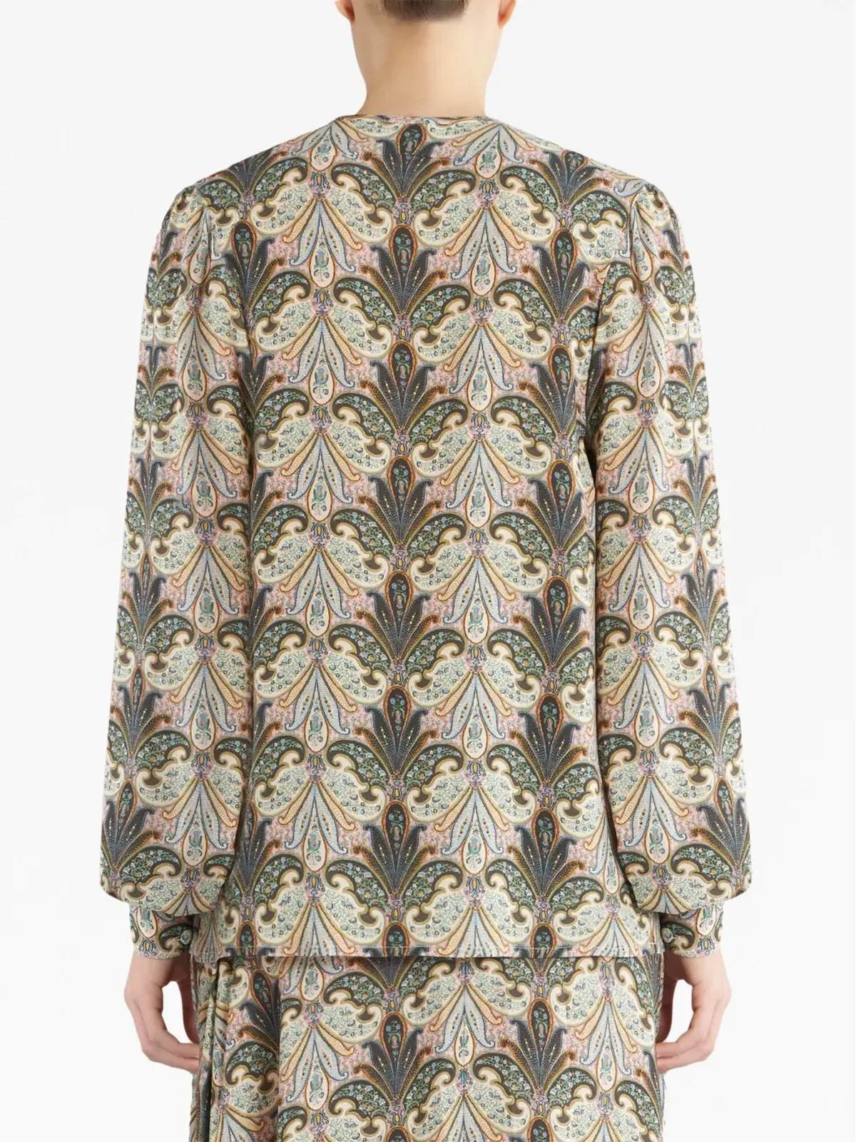 ETRO ペイズリープリント前結びブラウス - Neutrals - 画像3