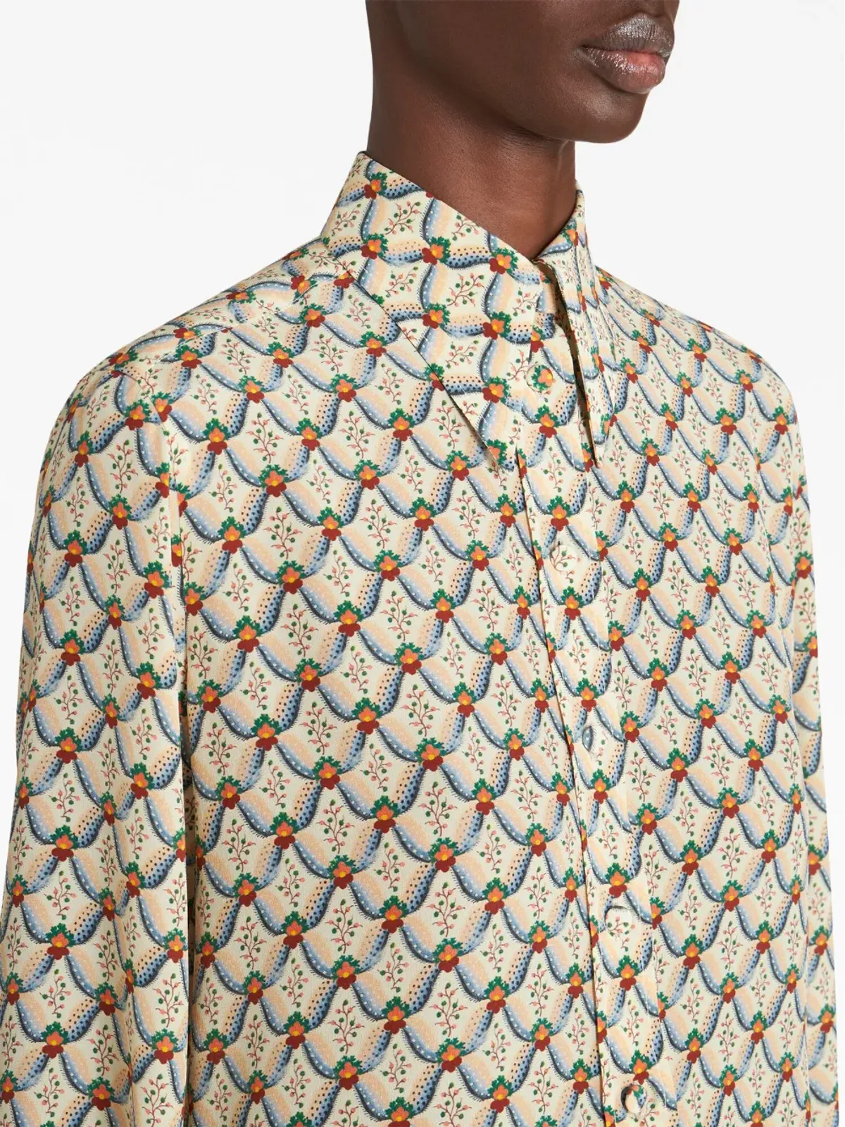 ETRO 花柄プリント シルクシャツ - 画像4
