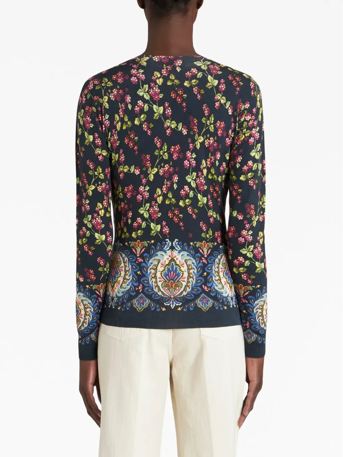 ETRO 花柄プリントのニットトップ - 画像3
