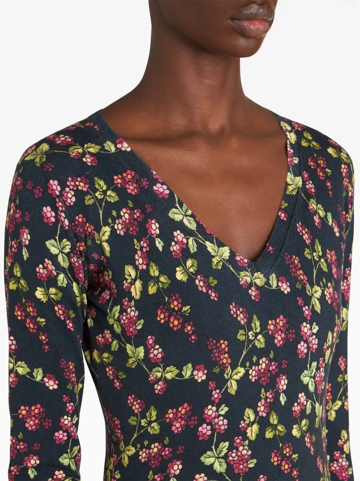 ETRO 花柄プリントのニットトップ - 画像4