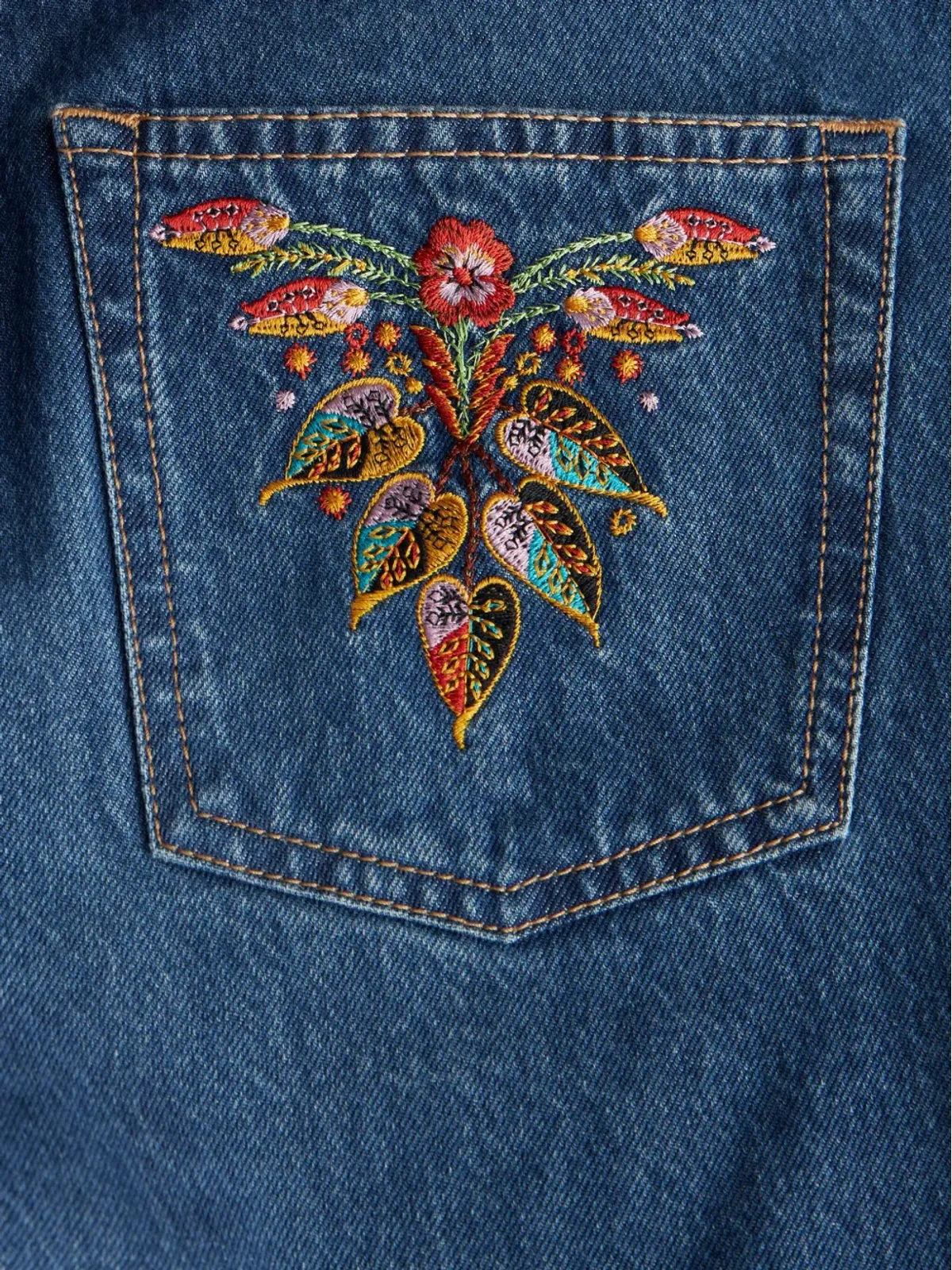 ETRO 花柄刺繍入りハイウエストデニムジーンズ - 画像5
