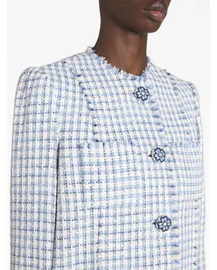 ETRO ラウンドネック ツイードジャケット - ブルー - サムネイル4