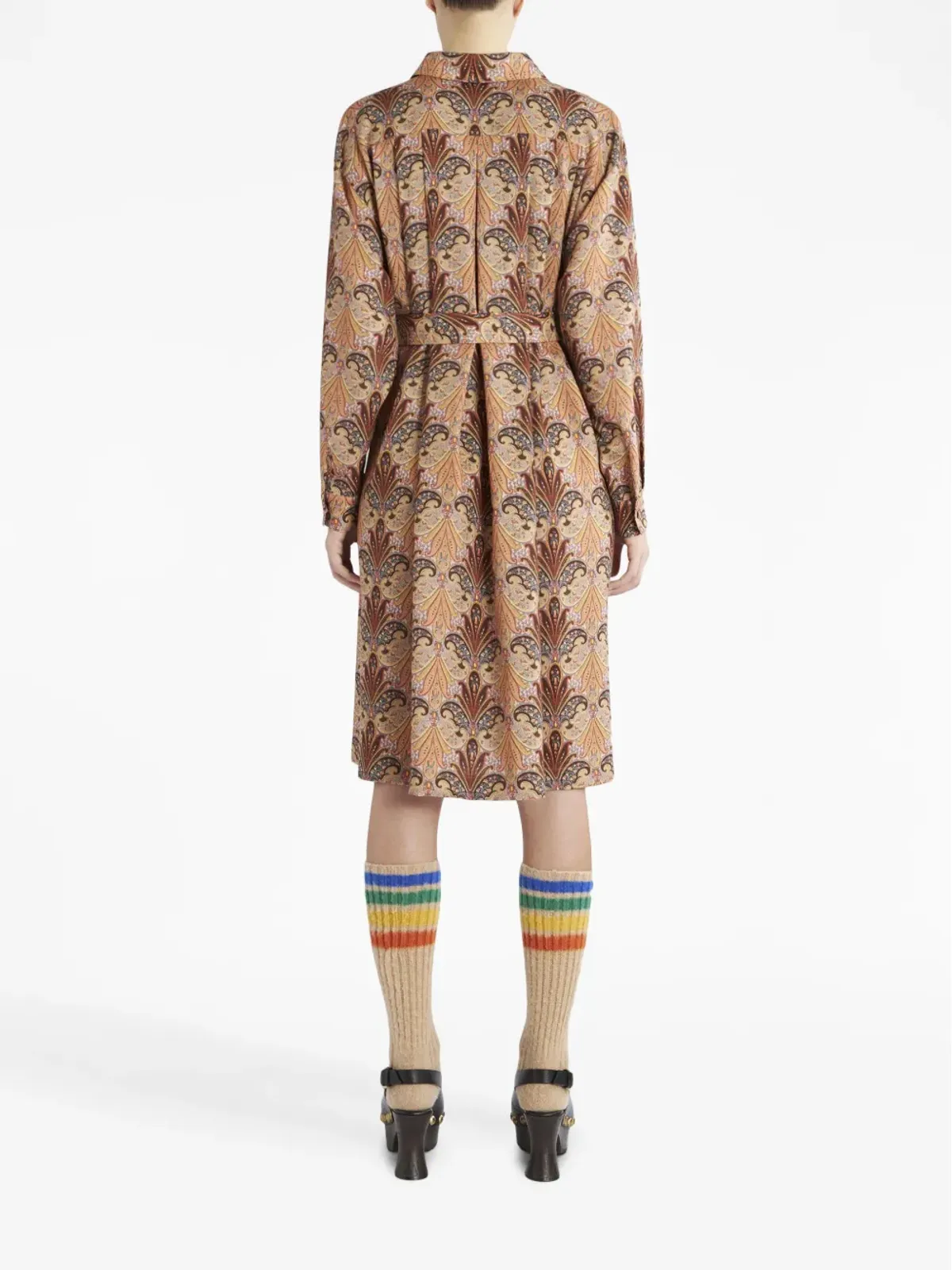 ETRO ペイズリープリント ベルテッド ミディ シャツドレス - 画像3