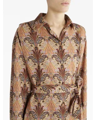 ETRO ペイズリープリント ベルテッド ミディ シャツドレス - サムネイル4