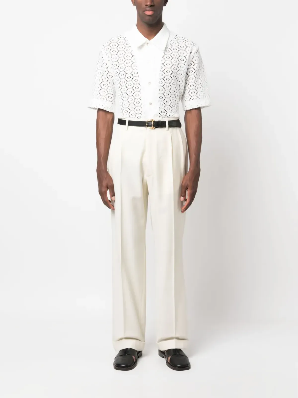 Séfr pointelle-knit shirt - White - 画像2