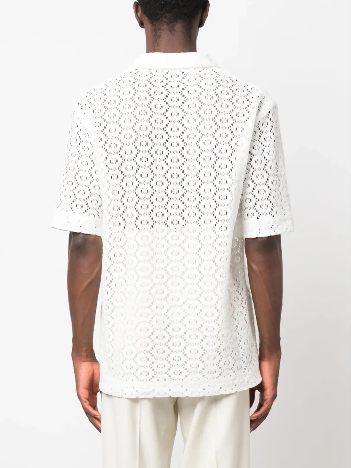 Séfr pointelle-knit shirt - White - 画像4