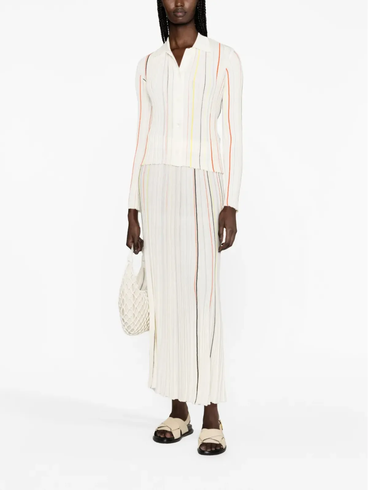 Sonia Rykiel ストライプ コットン混紡 カーディガン - 画像2