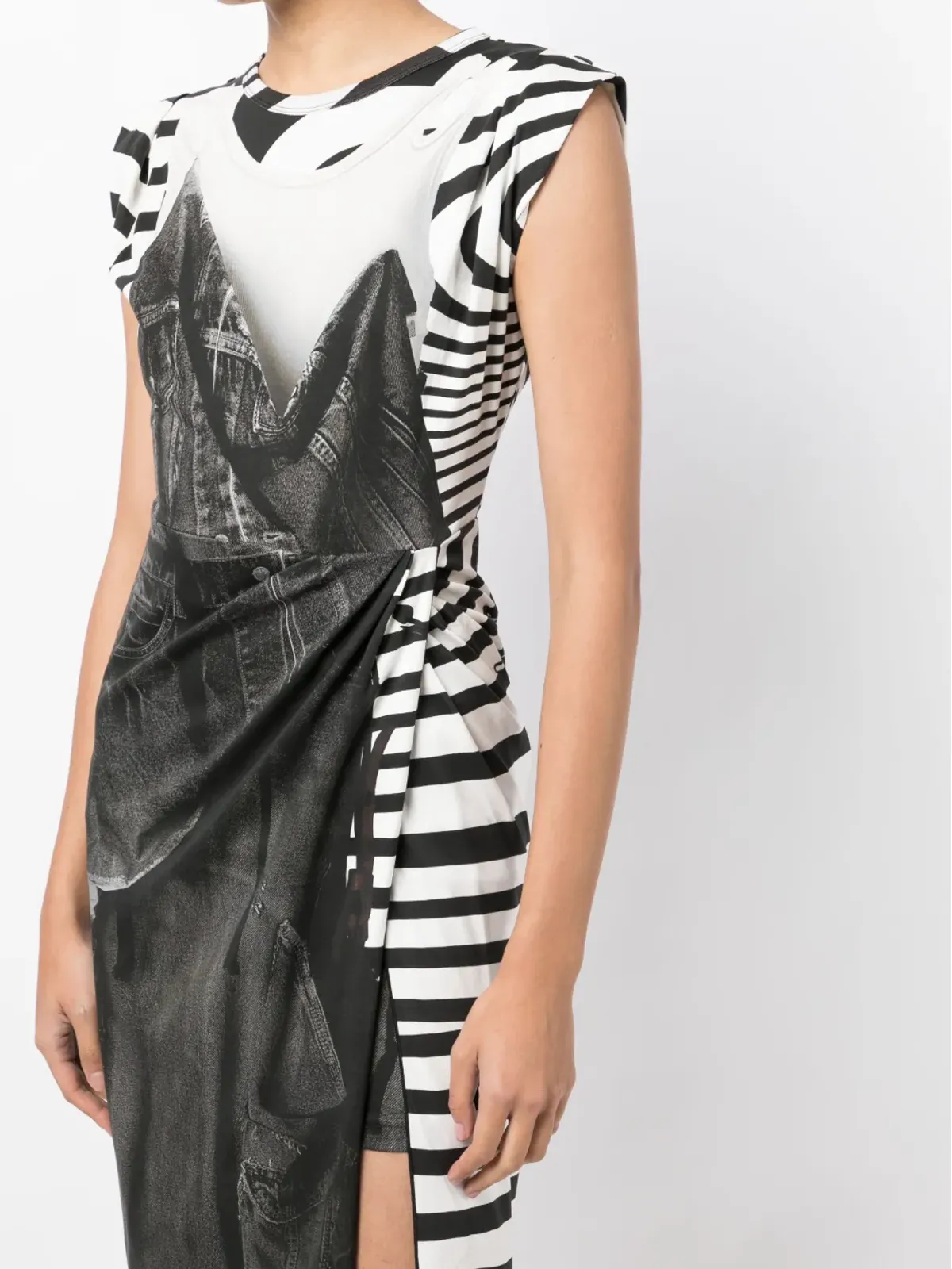 JNBY graphic-print sleeveless midi dress - Black - 画像5