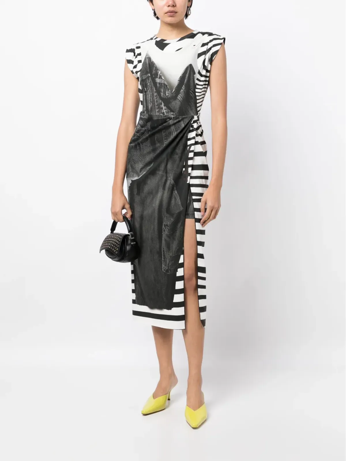 JNBY graphic-print sleeveless midi dress - Black - 画像2