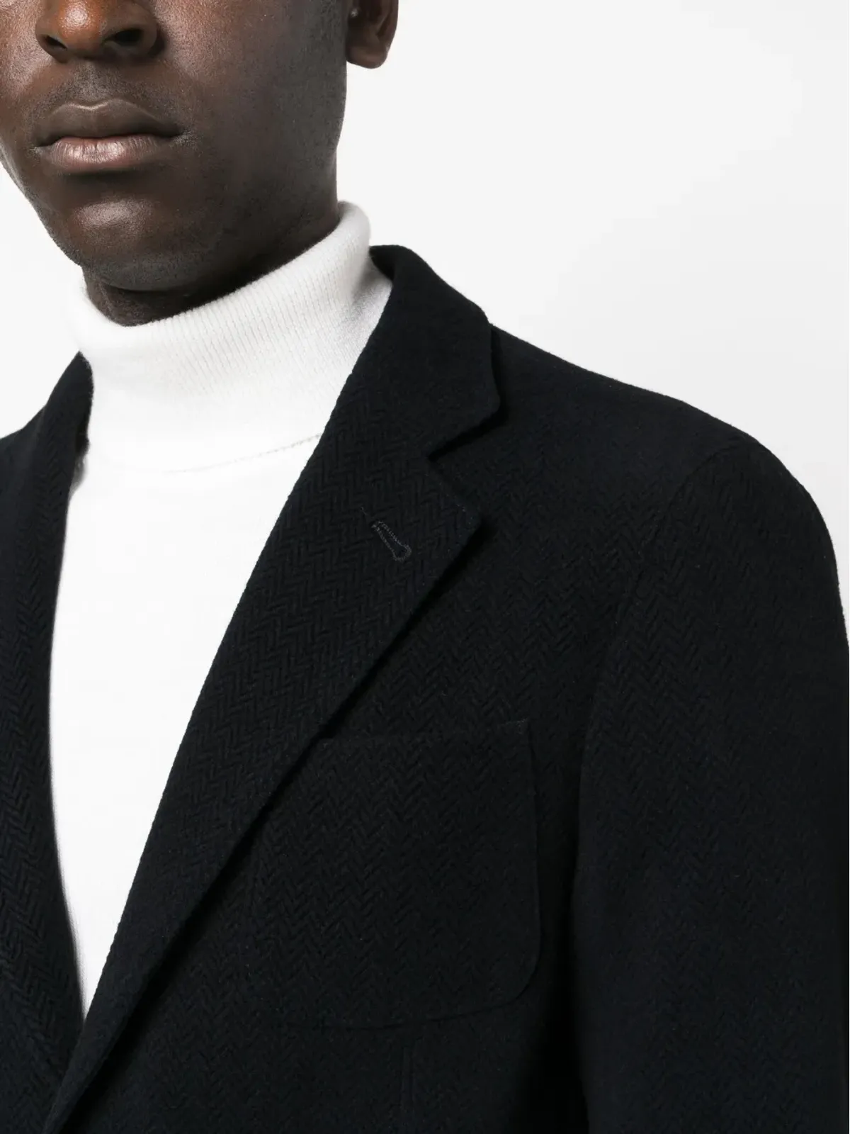 Giorgio Armani シングルブレスト ヘリンボーン ブレザー ブルー - 画像5