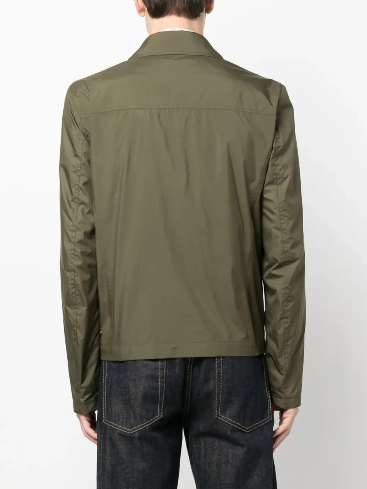 Canali ヤギ革ジップアップシャツジャケット - グリーン - 画像4