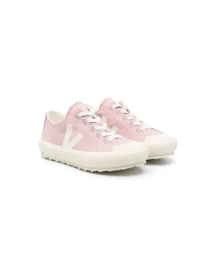 VEJA Kids logo-patch canvas sneakers - Pink - サムネイル1