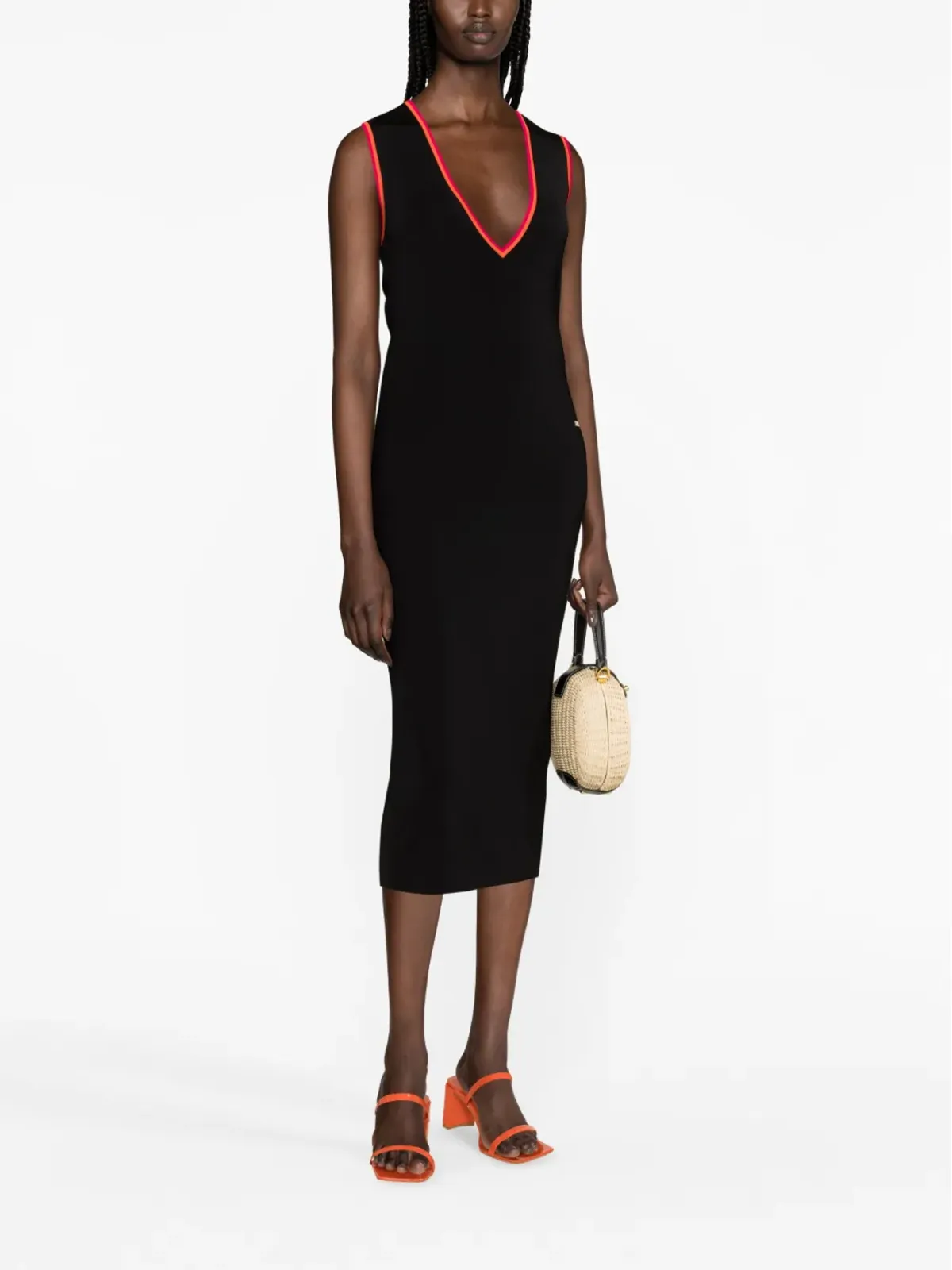 Sonia Rykiel カラフルなディテールのニットドレス - ブラック - 画像2