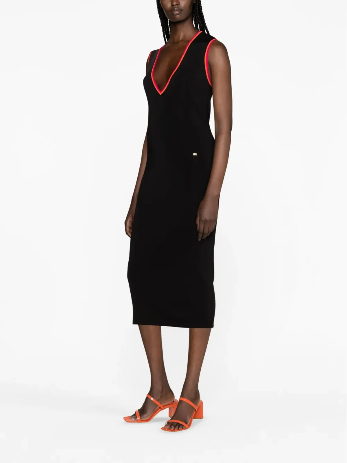 Sonia Rykiel カラフルなディテールのニットドレス - ブラック - 画像3