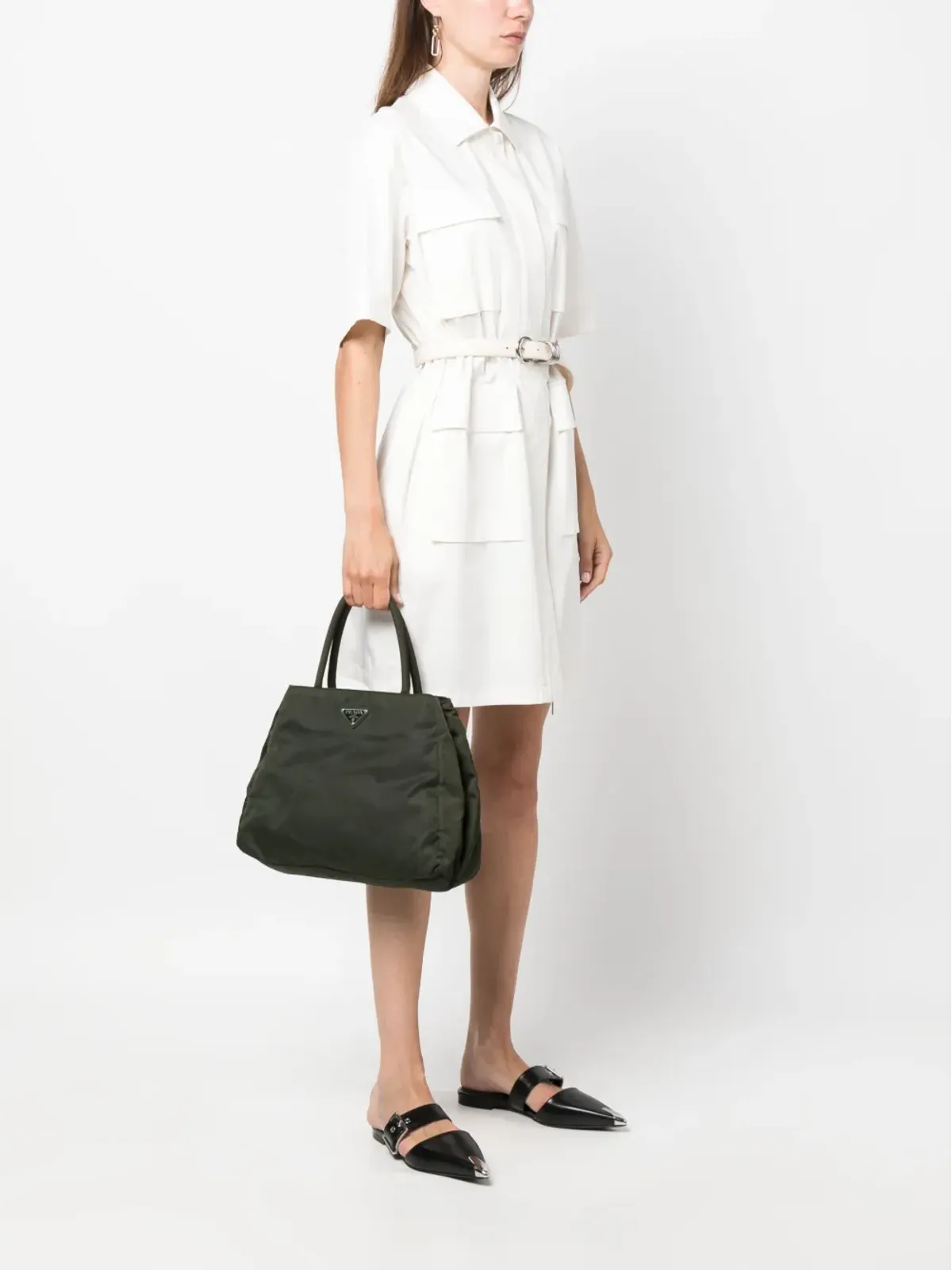 Prada ビンテージ ロゴプレート トートバッグ - 画像2