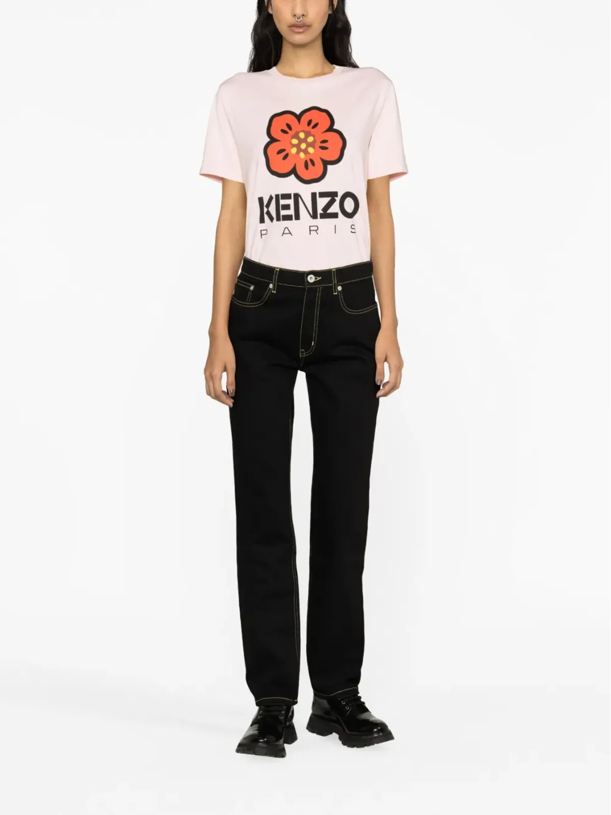 Kenzo ロゴパッチ・ストレートジーンズ - 画像2