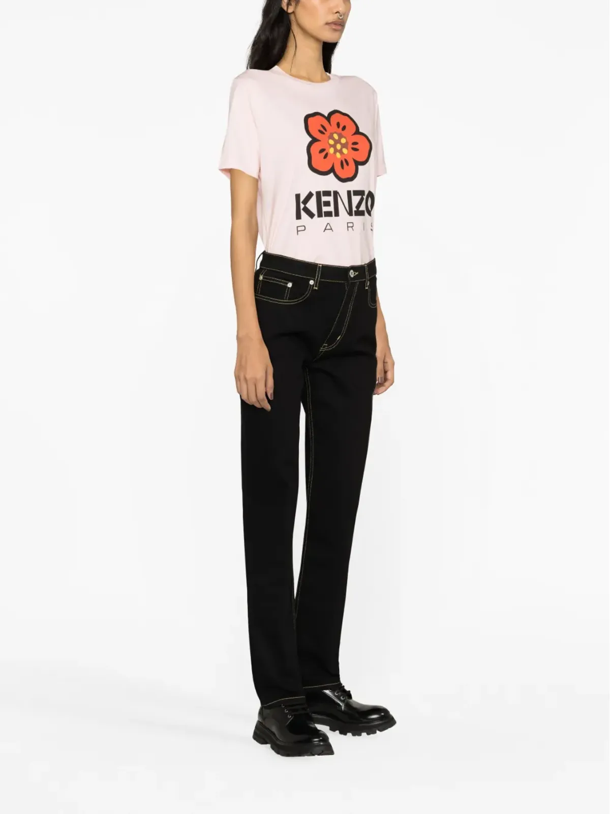 Kenzo ロゴパッチ・ストレートジーンズ - 画像4