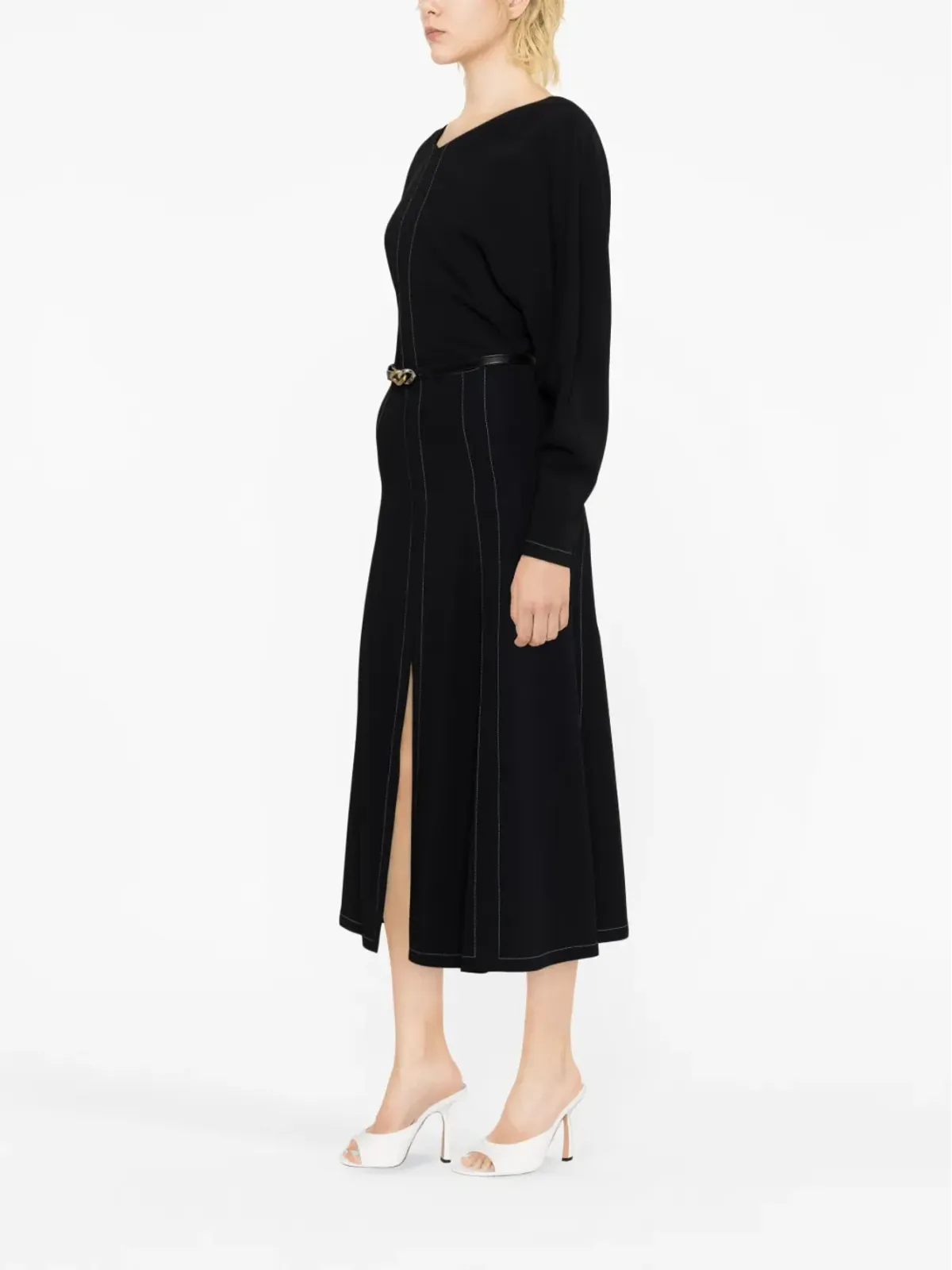 Stella McCartney ステッチVネック長袖ブラウス - 画像3
