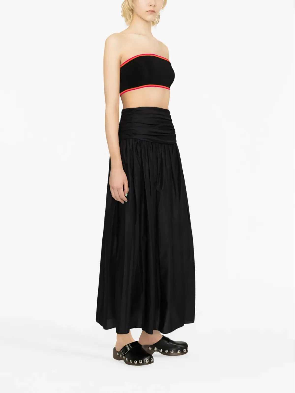 Sonia Rykiel ストライプ柄ニット クロップトップ - 画像4