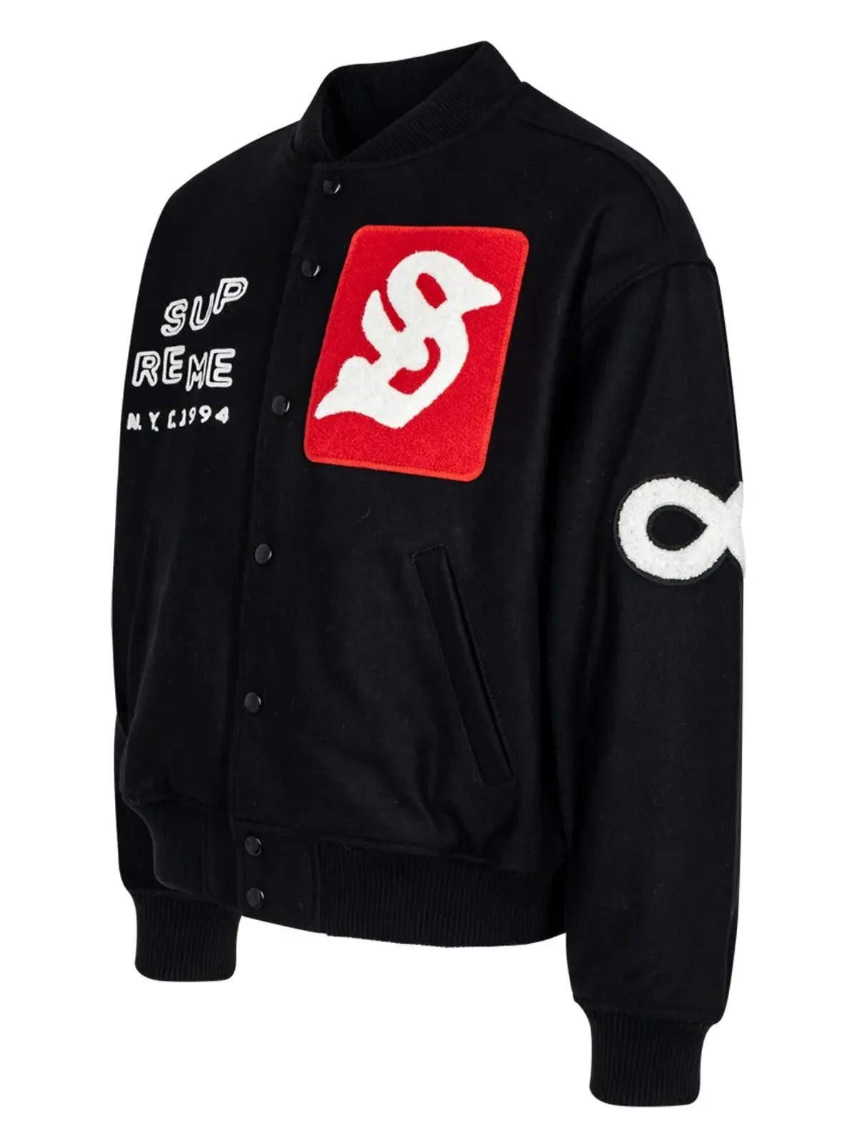 Supreme ツーリスト ヴァーシティ ブラック ジャケット - 画像3