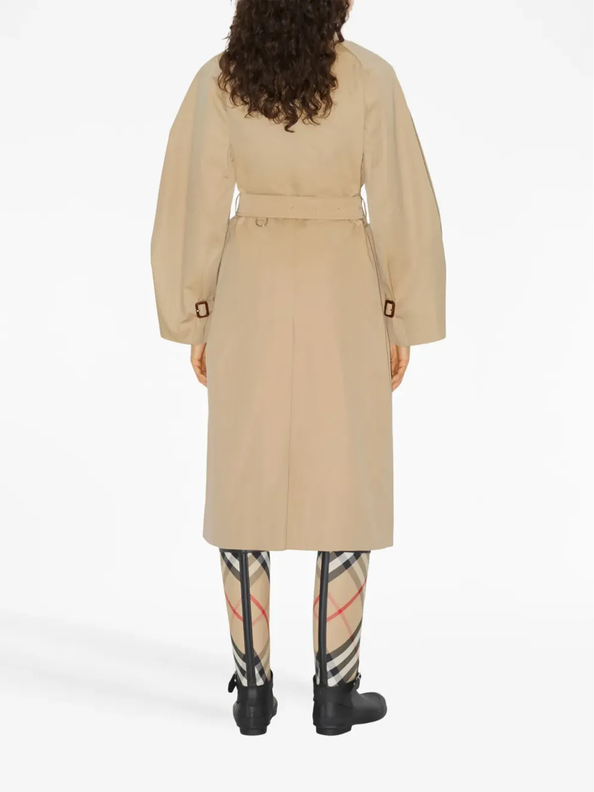 Burberry チェック柄コットン トレンチコート - Neutrals - 画像4