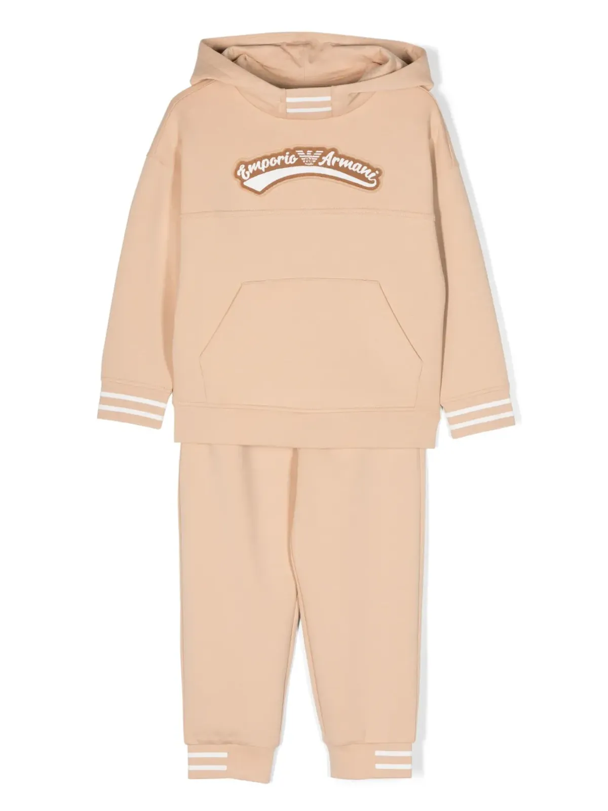 Emporio Armani Kids ロゴ刺繍入りコットントラックスーツセット - ニュートラルカラー - 画像1