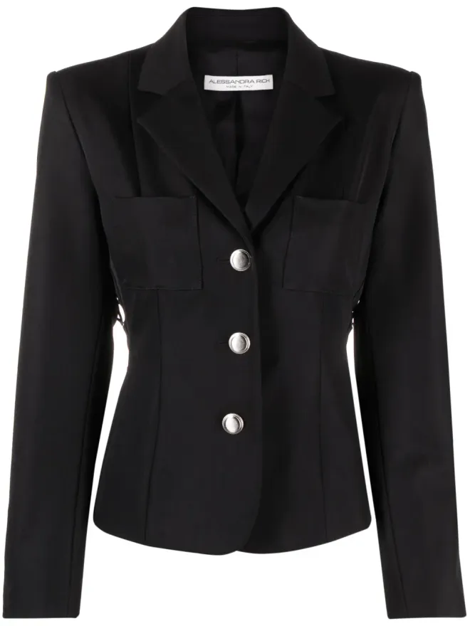 Alessandra Rich Alessandra Rich レースアップ ウール混紡ブレザーの商品画像