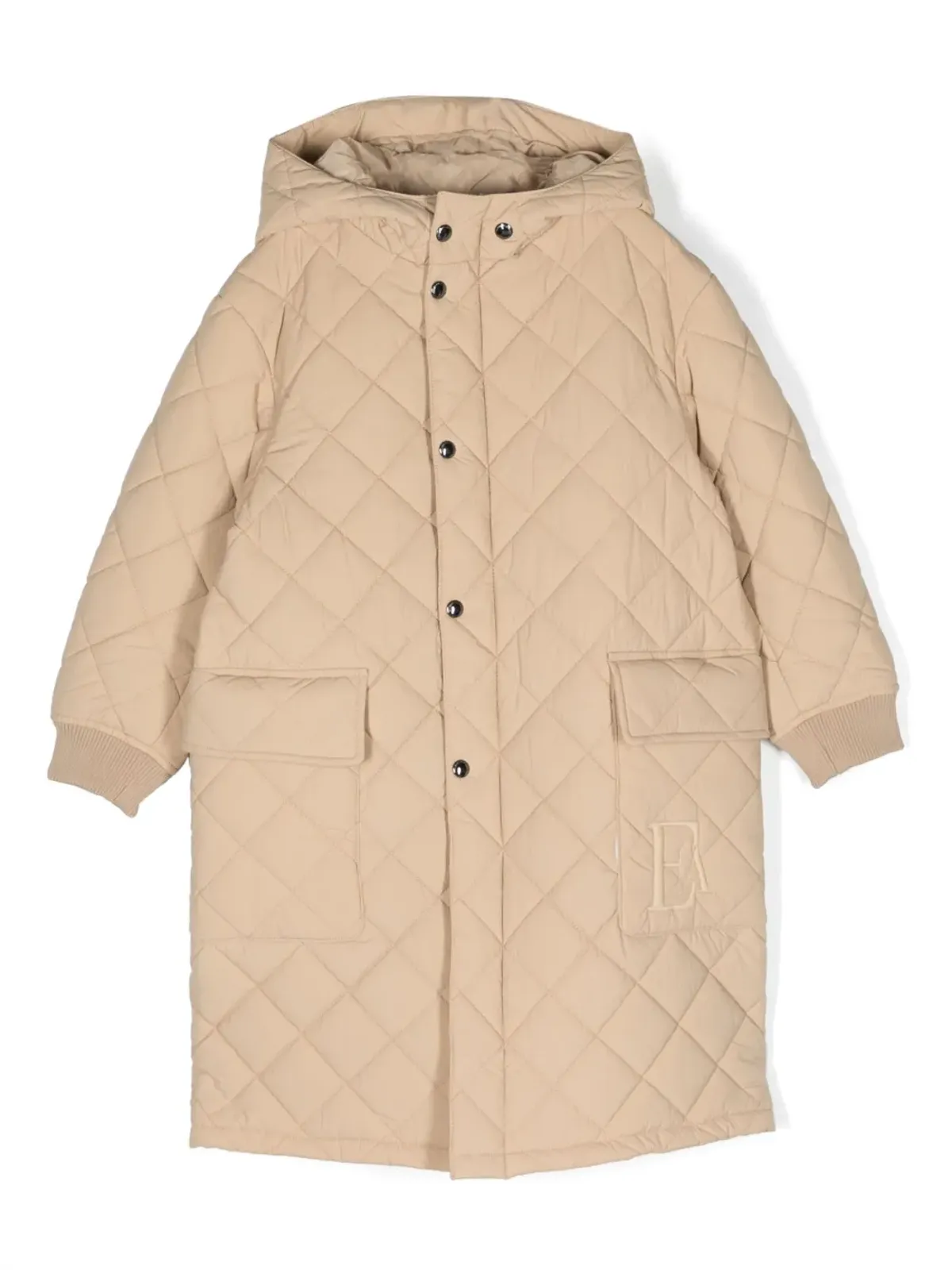 Emporio Armani Kids キルティッド仕上げフード付きコート - 画像1