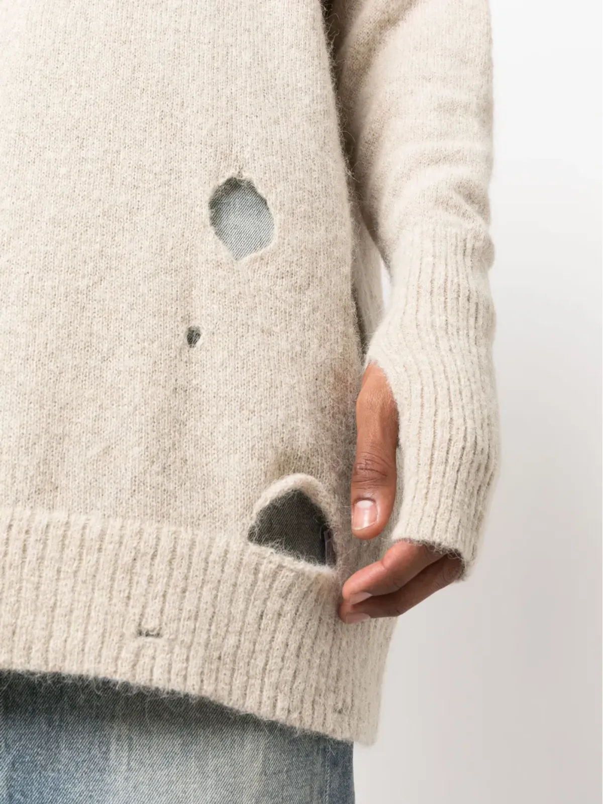 MM6 Maison Margiela ディストレストエフェクト ニットジャンパー - 画像5