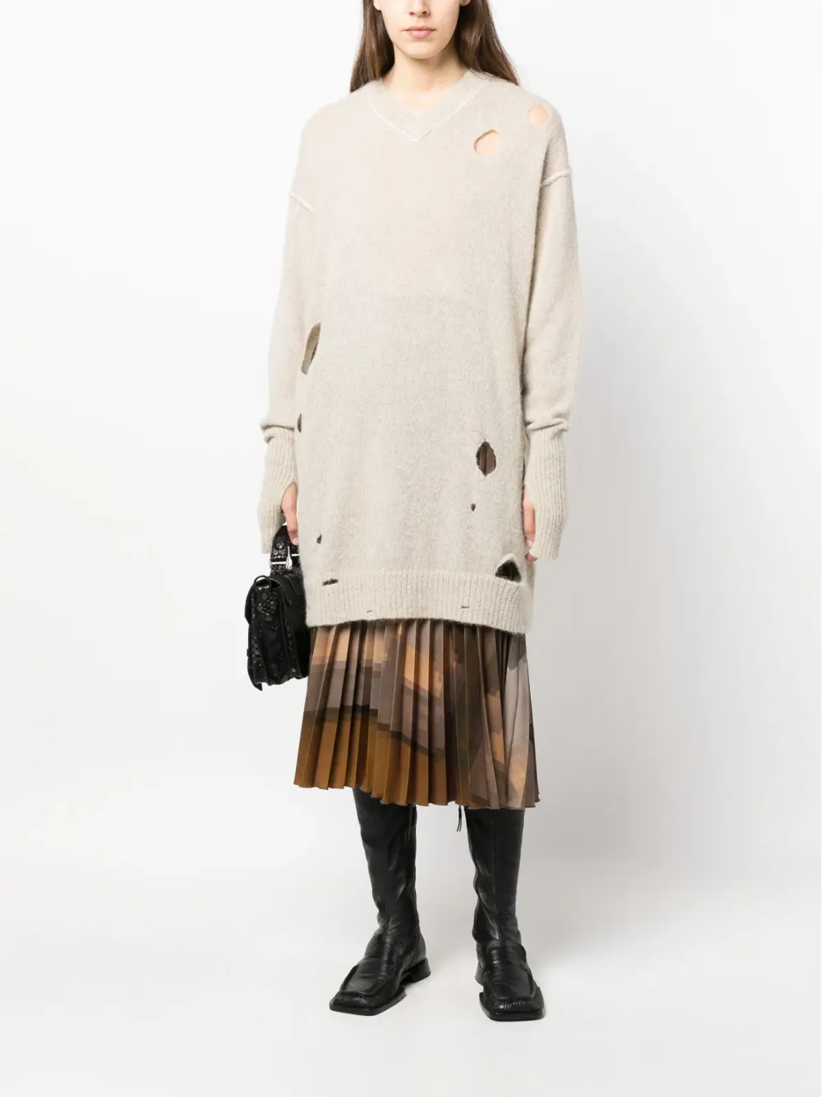 MM6 Maison Margiela ディストレストエフェクト ニットジャンパー - 画像2