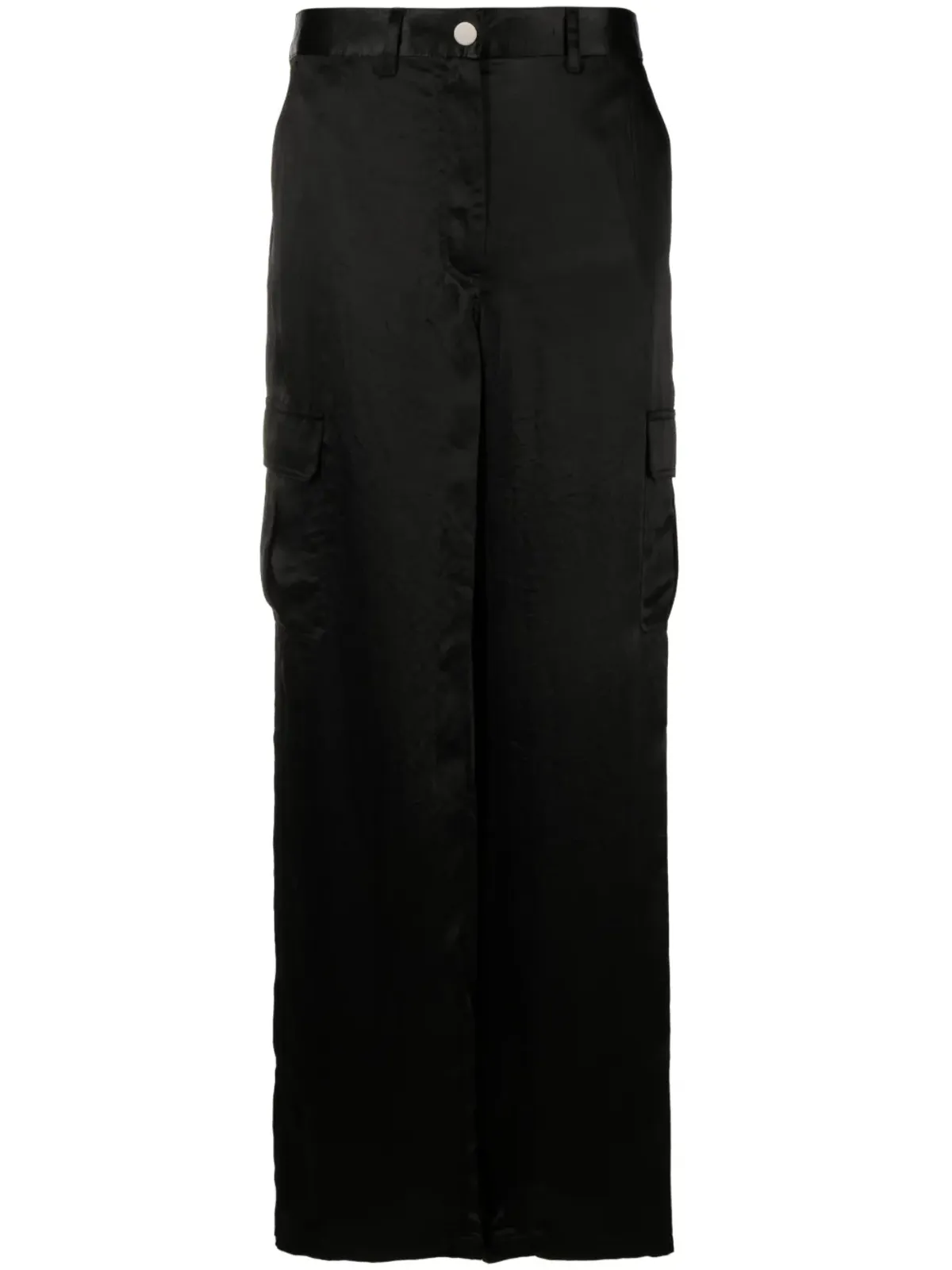 Theory satin-finish wide-leg trousers - Black - 画像1