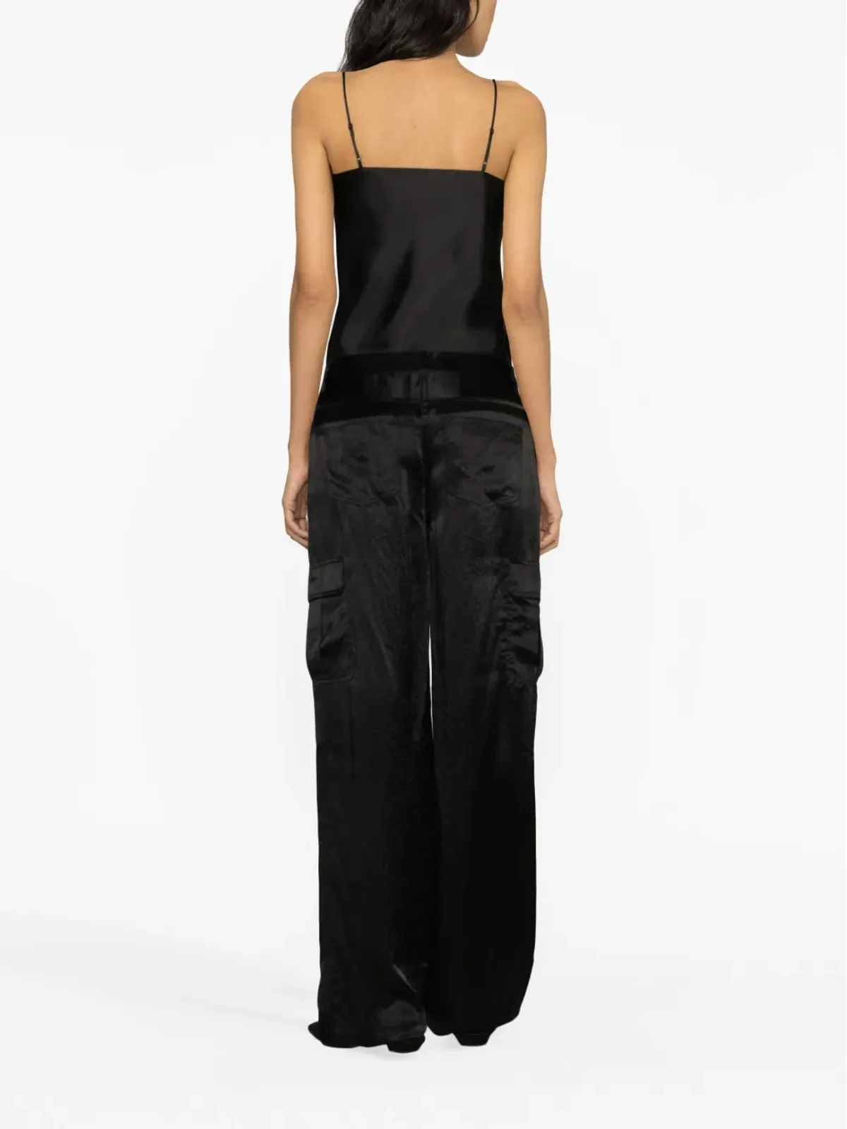 Theory satin-finish wide-leg trousers - Black - 画像3